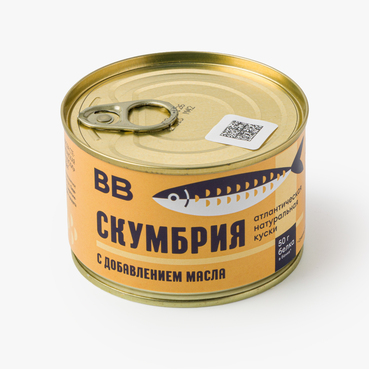 Скумбрия атлантическая натуральная куски с добавлением масла, 250 г